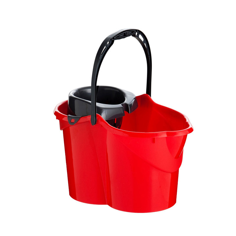 CUBO CON ESCURRIDOR OVALADO 15 L ROJO