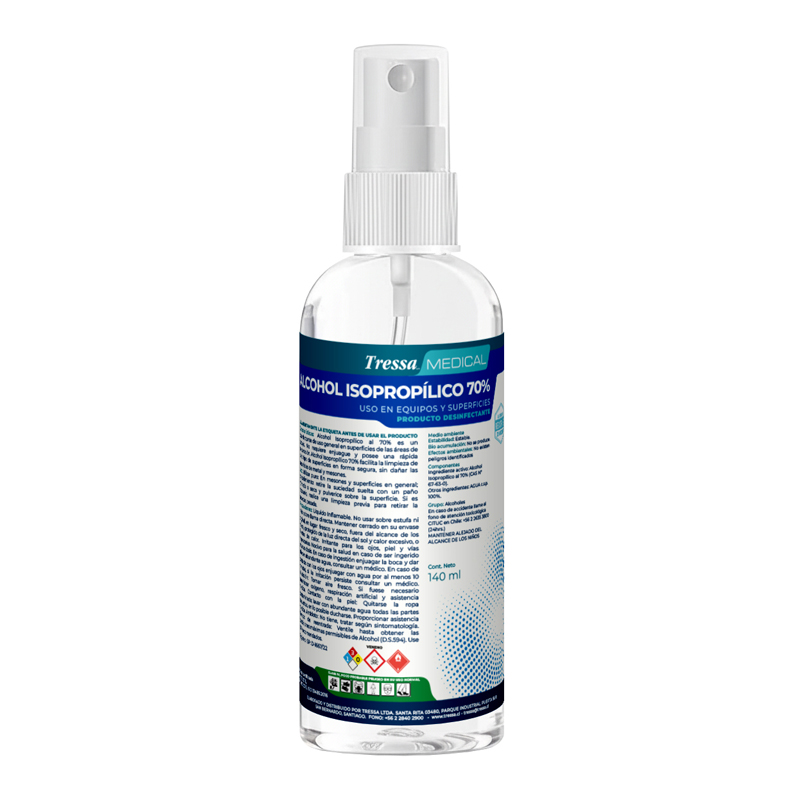 Alcohol Isopropílico 70° Spray 140 ml