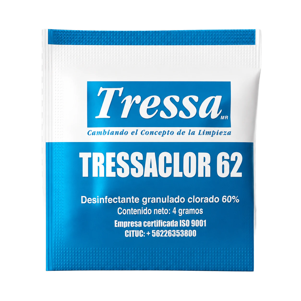 Sachet de Tressaclor 62, cloro granulado desinfectante de Tressa