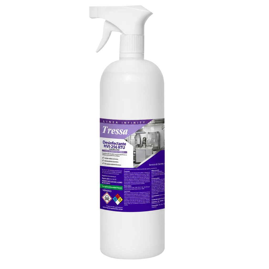 DESINFECTANTE HVI 256 RTU Gatillo 1 L, amonios cuaternarios, Tressa Medical
