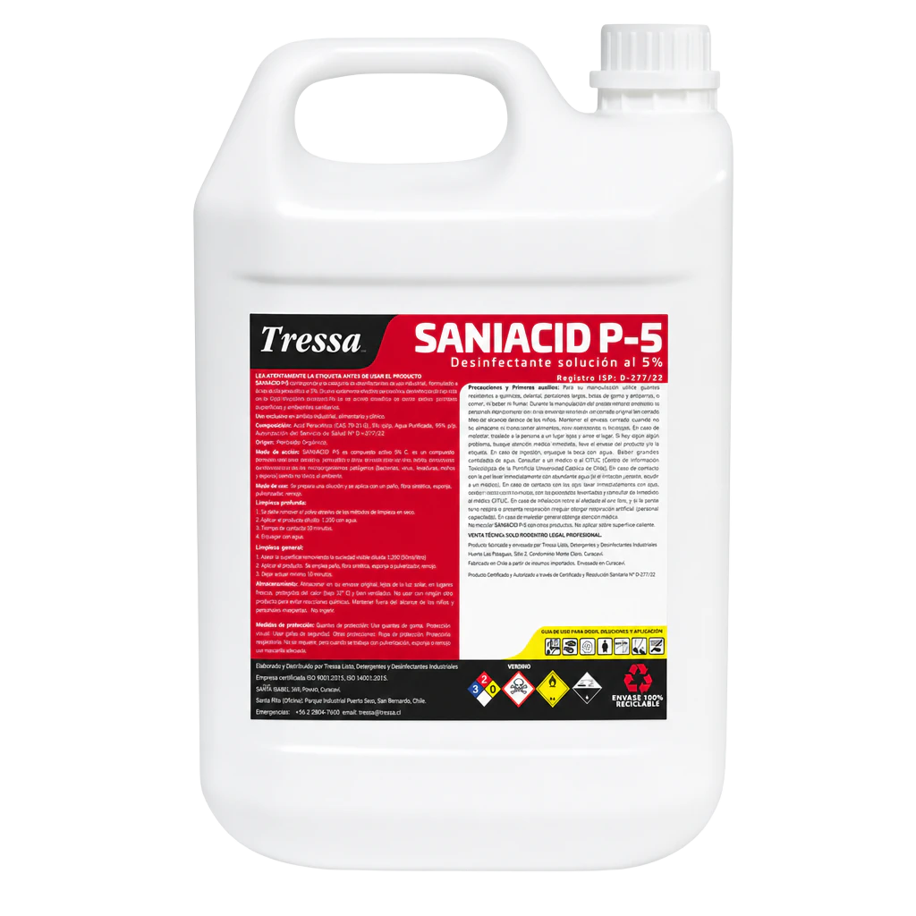 SANIACID P5 5LT, desinfectantes ácidos, Tressa